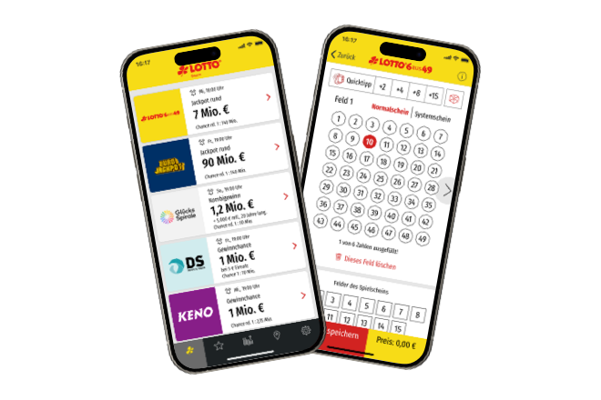 Lotterie-Apps von mobivention für die Lottoshops zur Erstellung von Lottoscheinen auf dem Smartphone