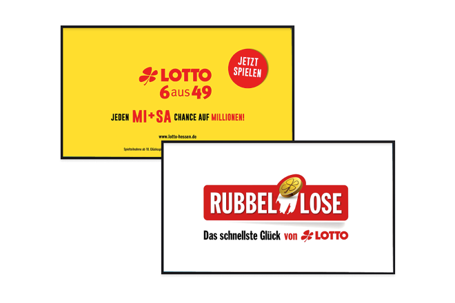 Die Digital-Signage-Lösung von mobivention zeigt Lotto-Aktionen auf digitalen Bildschirmen in Lotto-Verkaufsstellen an