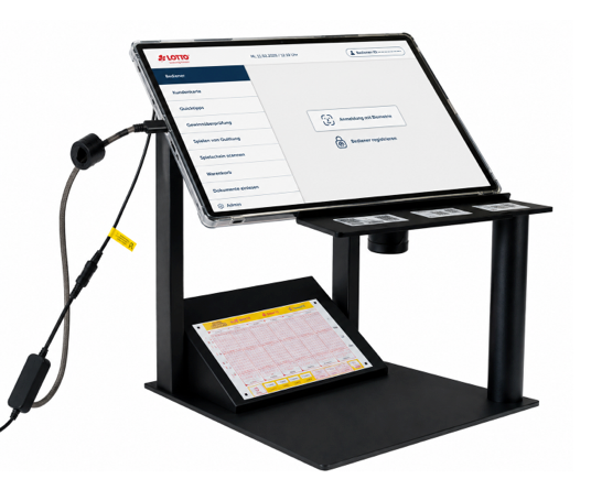 Lottery terminal with touchscreen interface